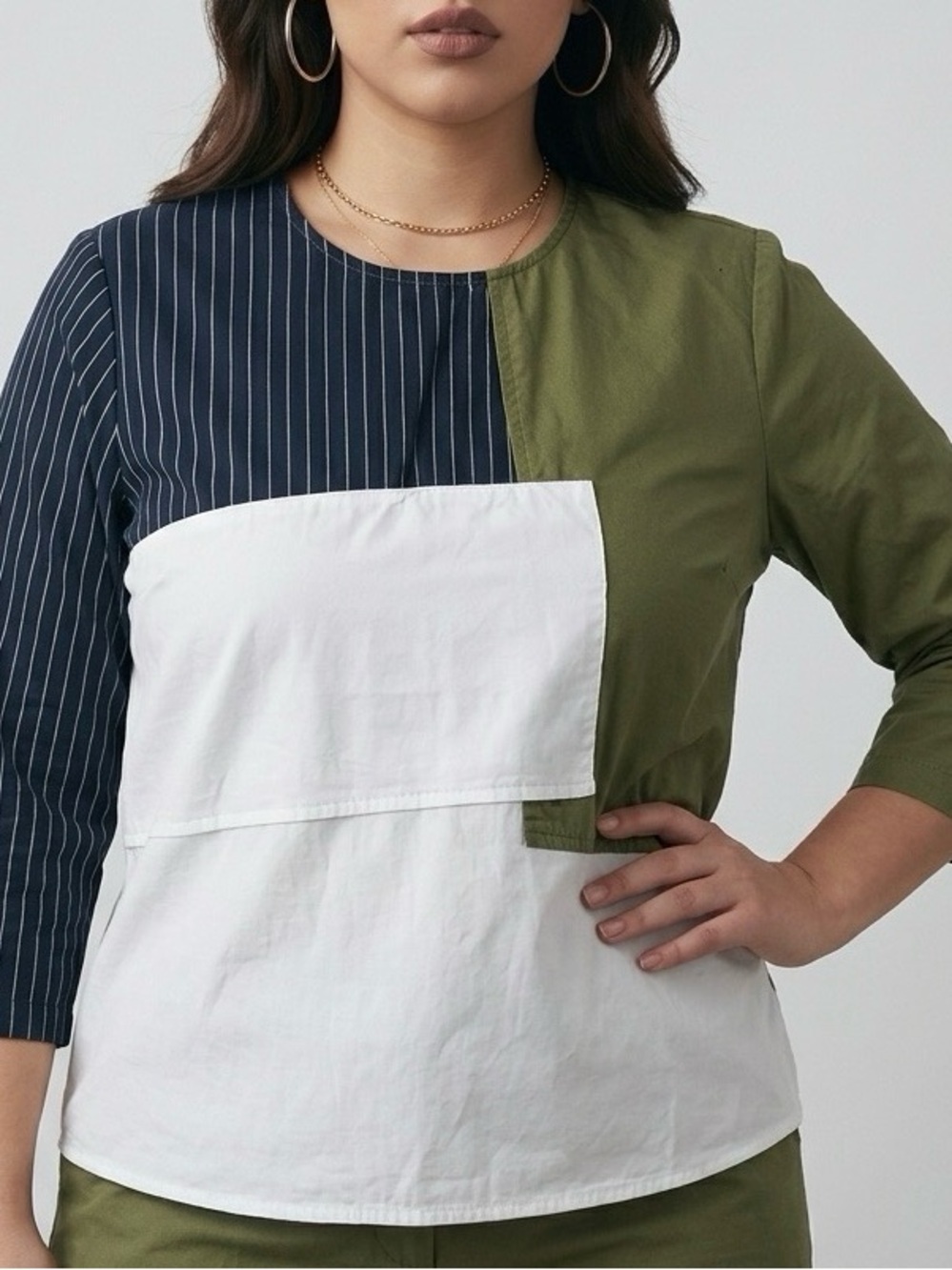 Blush Top Womens Large Y2K Patchwork Cotton Boho Relaxed Breathable Cottagecore